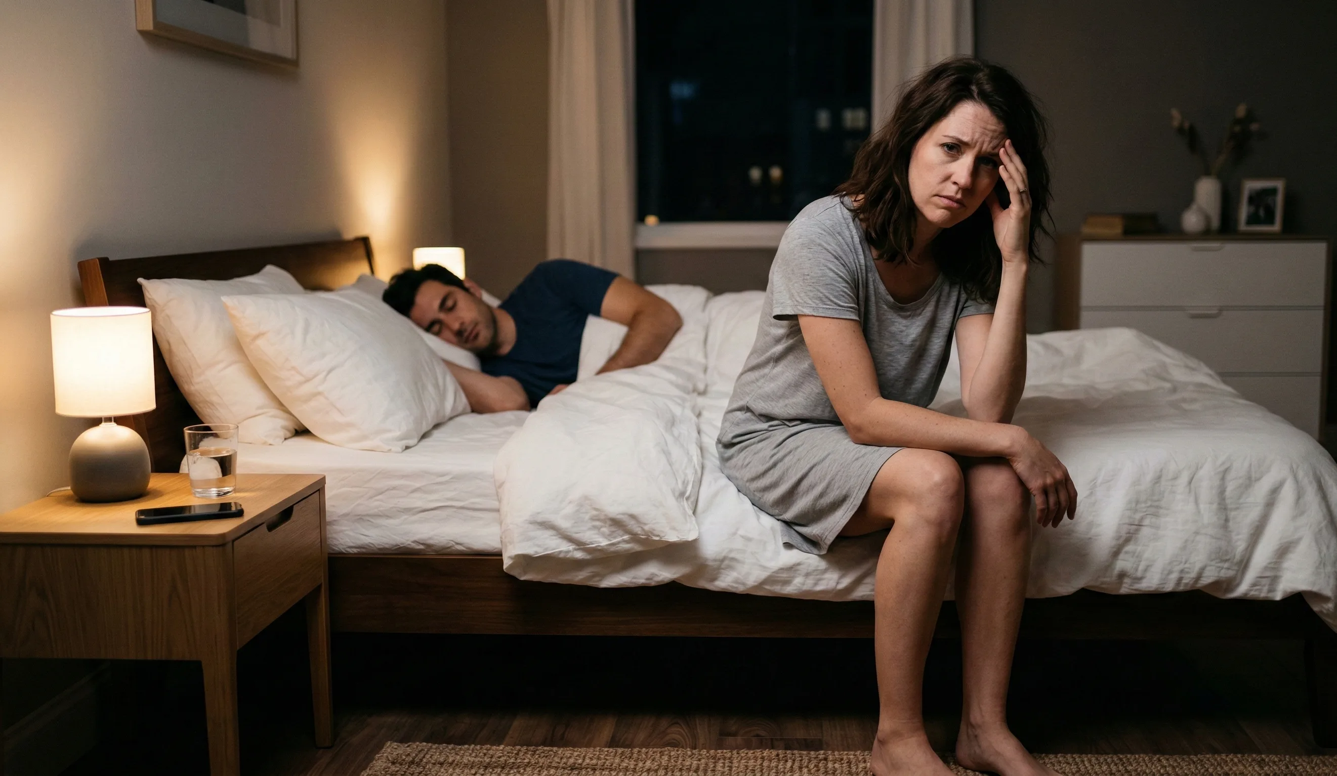 Woman unable to sleep due to partner snoring